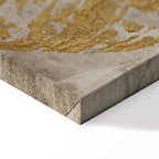 Gold Mosaic Leaves Wide Canvas Print