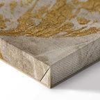 Gold Mosaic Leaves Wide Canvas Print