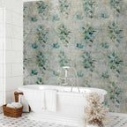 Mint Leaf Bouquet Retro Pattern Wall Mural