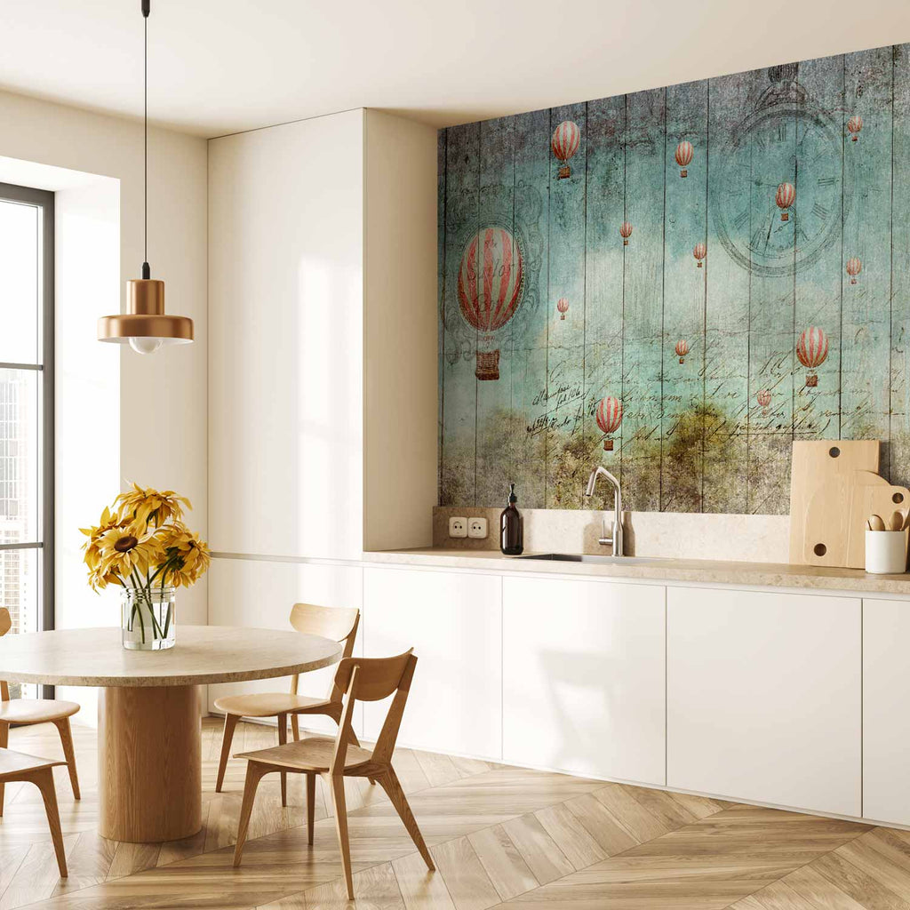 Vintage Hot Air Balloons Sky Wall Mural