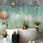 Vintage Hot Air Balloons Sky Wall Mural