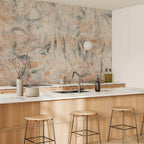 Greek Laurel Leaves Faded Beige Wall Mural