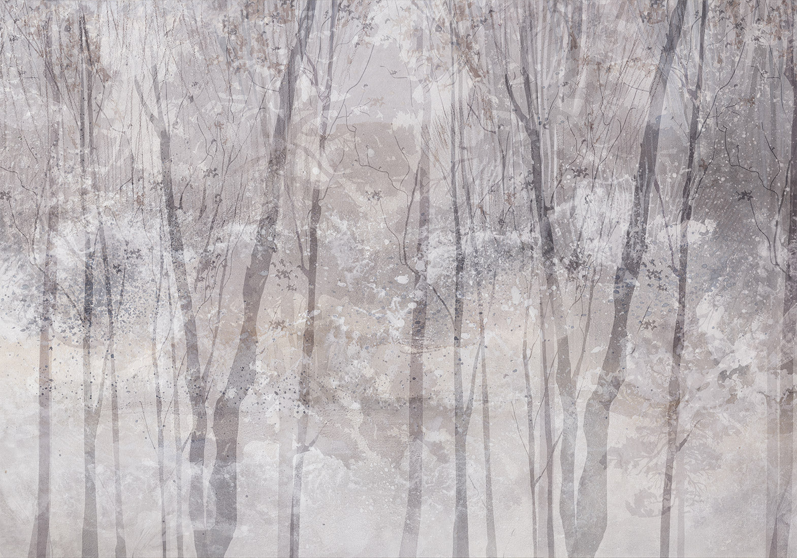 Wall Mural - Eternal Forest winter landscape in cool colors