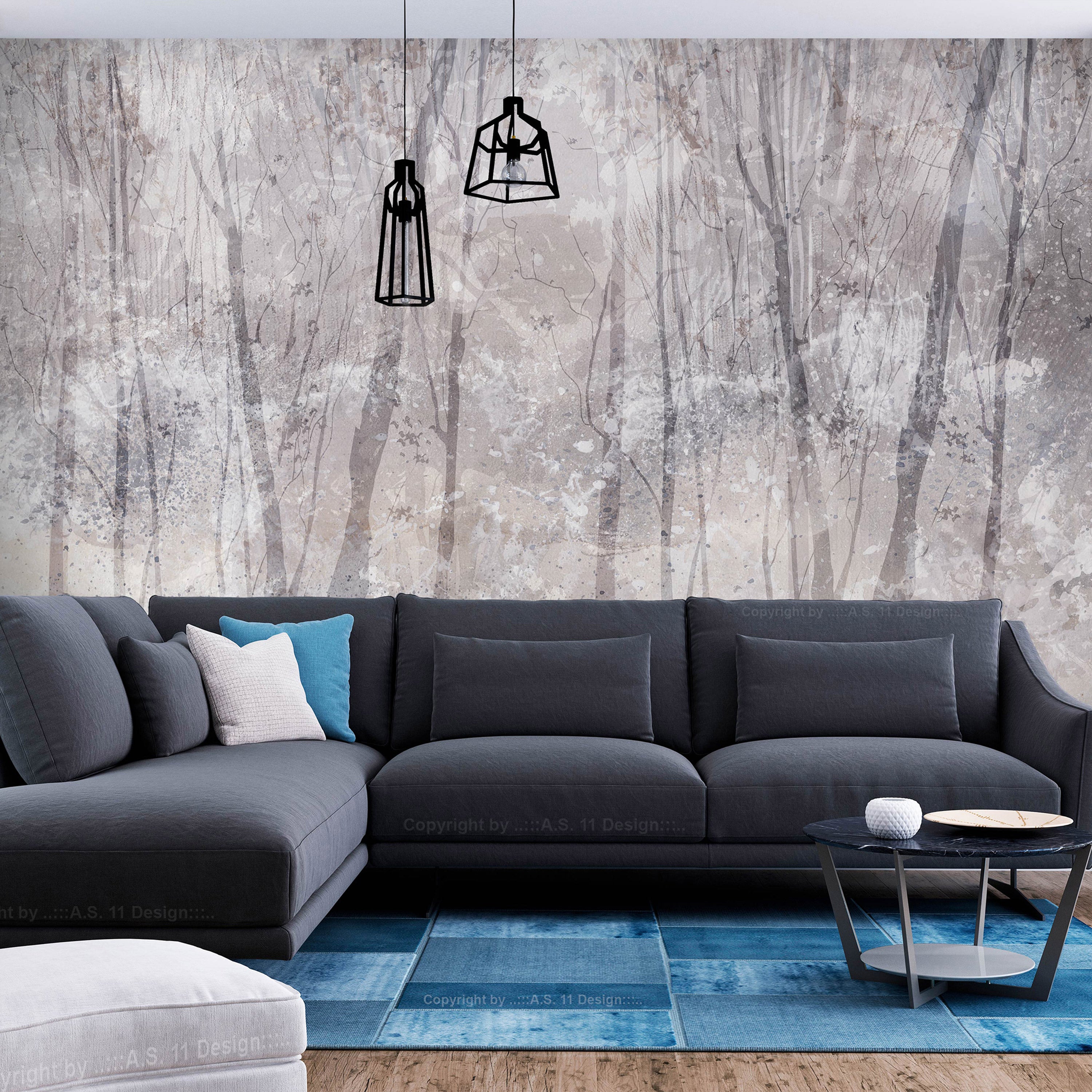 Wall Mural - Eternal Forest winter landscape in cool colors