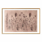 Field Flowers Black Botanical Poster