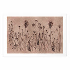 Field Flowers Black Botanical Poster