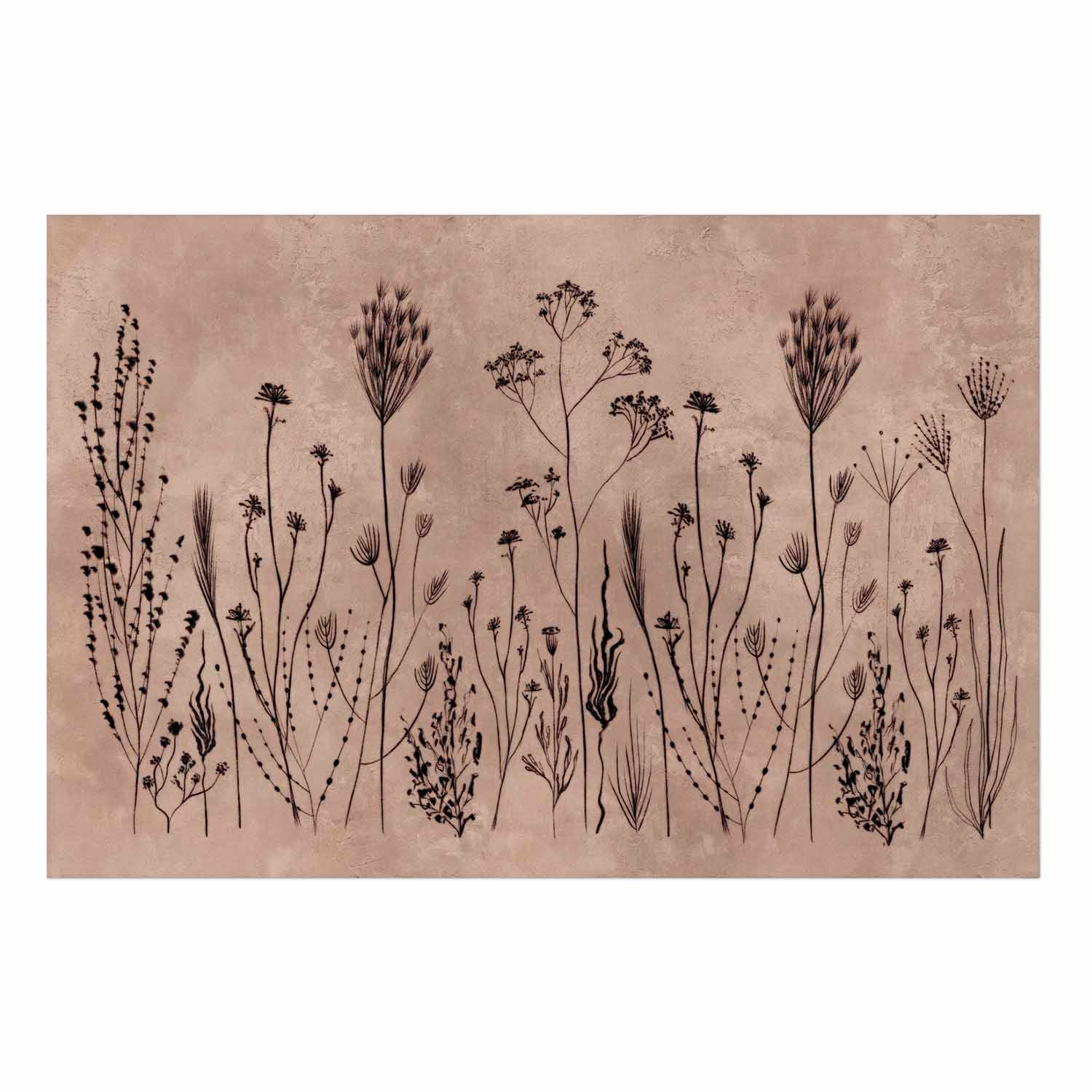 Field Flowers Black Botanical Poster