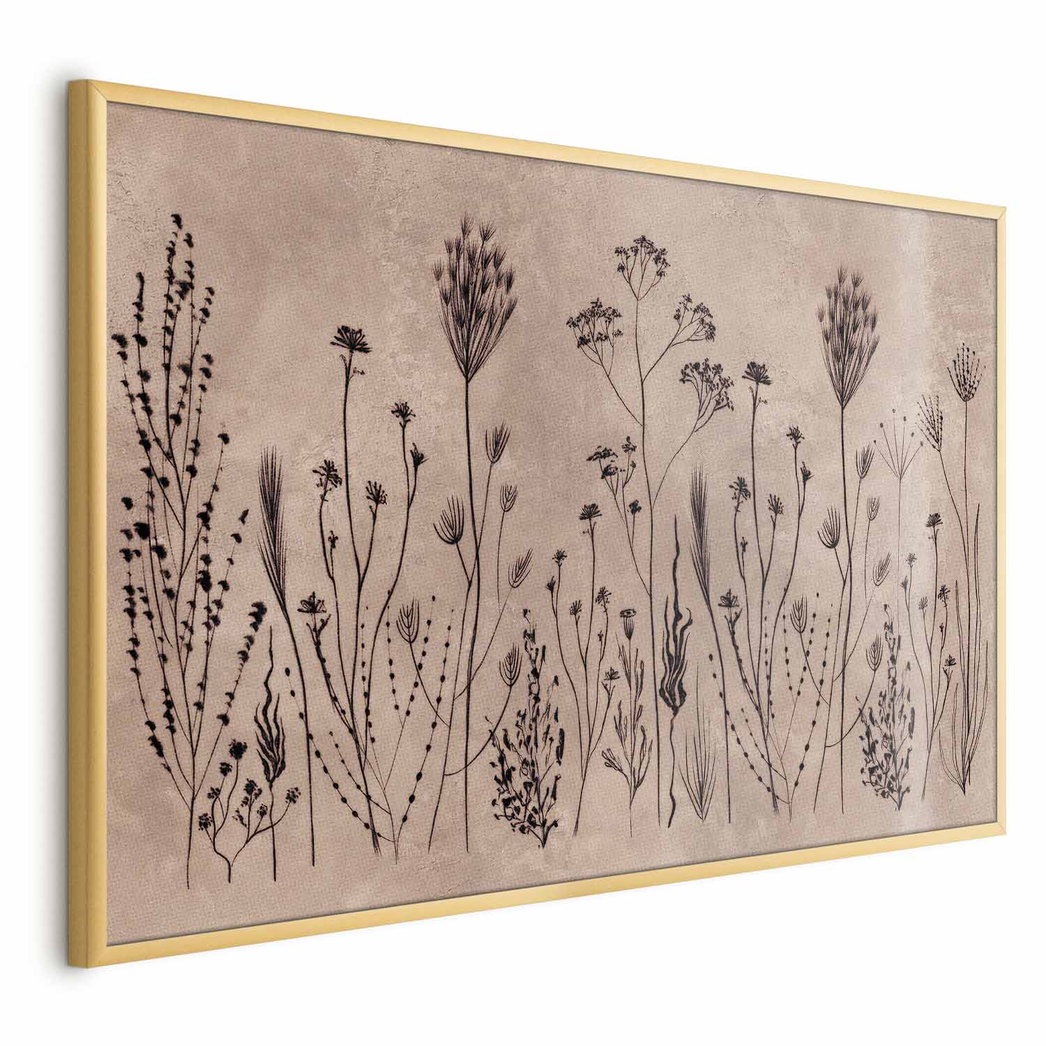 Field Flowers Black Botanical Poster