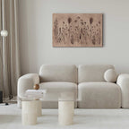 Wildflower Silhouette Lime Wash Canvas Print