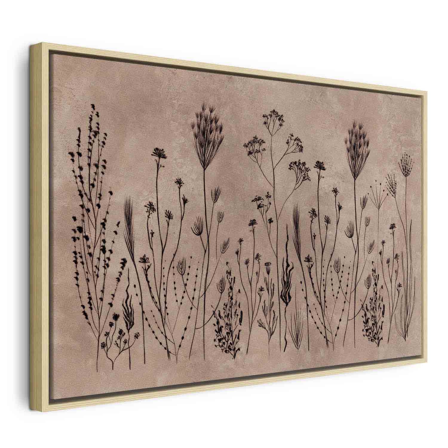 Wildflower Silhouette Lime Wash Canvas Print