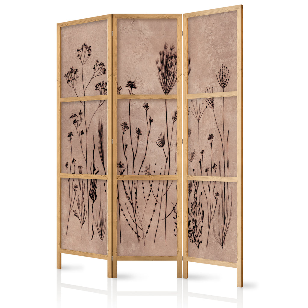 Room Divider Plant Vintage Flowers on Lime Wash