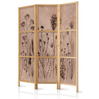 Room Divider Plant Vintage Flowers on Lime Wash
