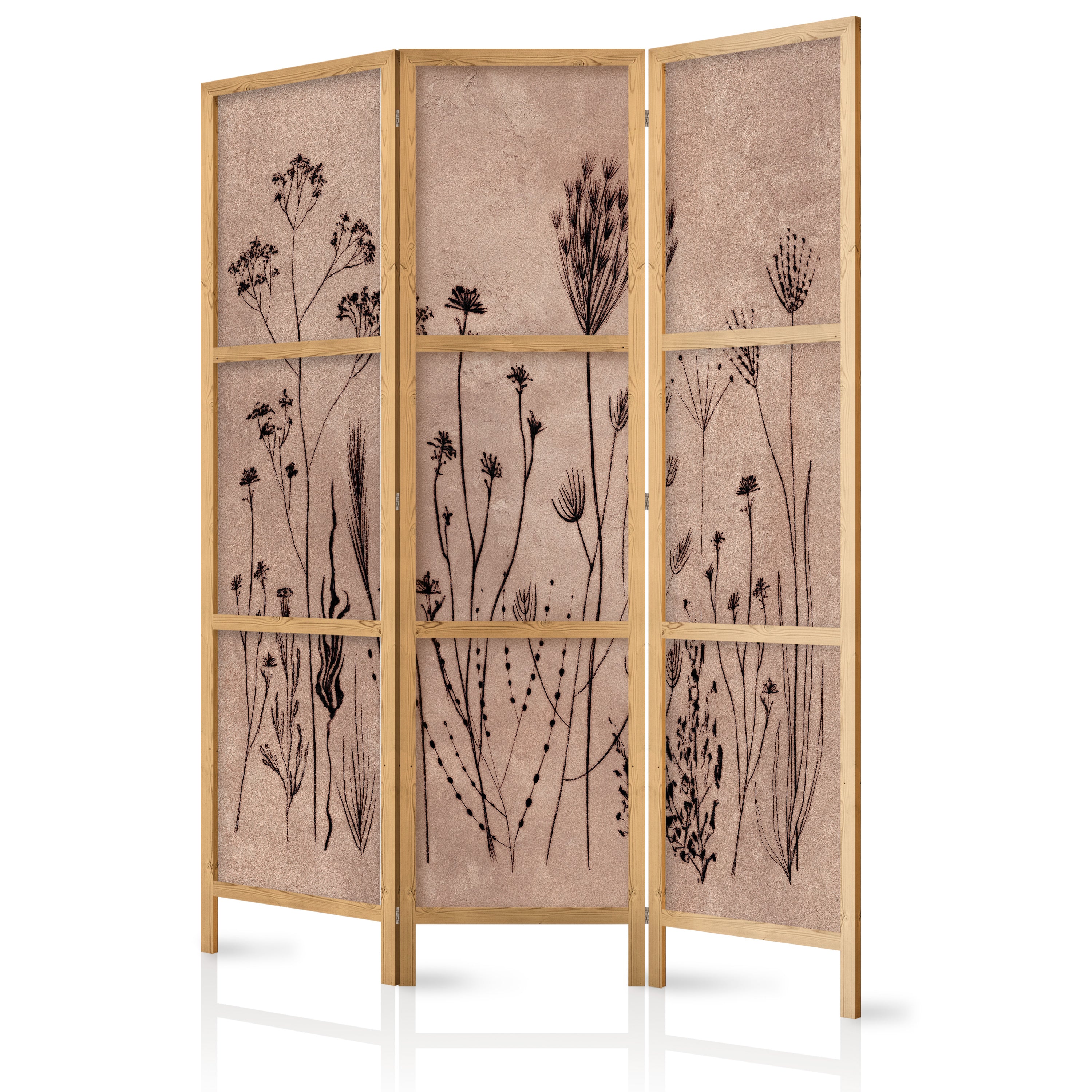 Room Divider Plant Vintage Flowers on Lime Wash