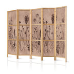 Japanese Room Divider 5-Panel Flowers