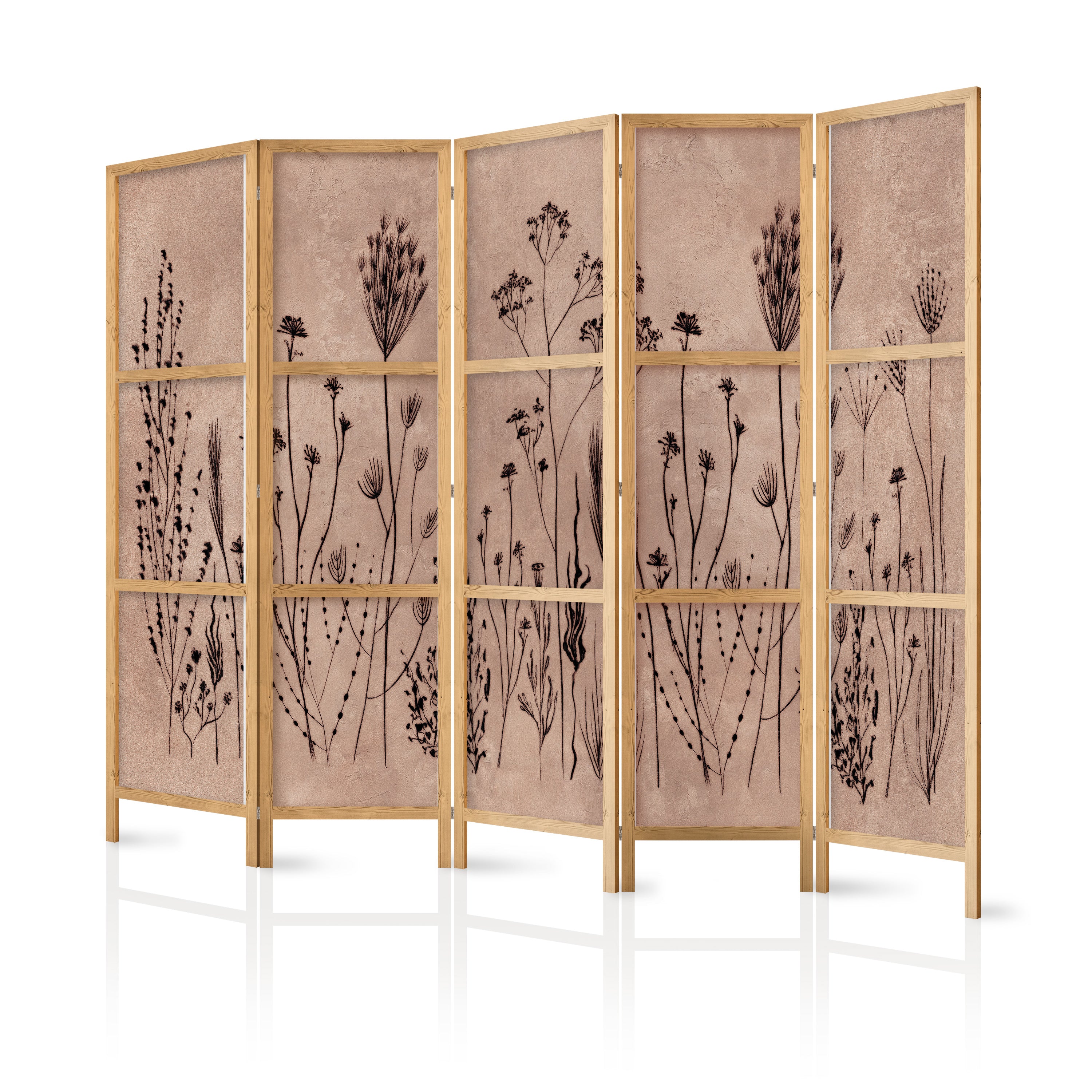 Japanese Room Divider 5-Panel Flowers