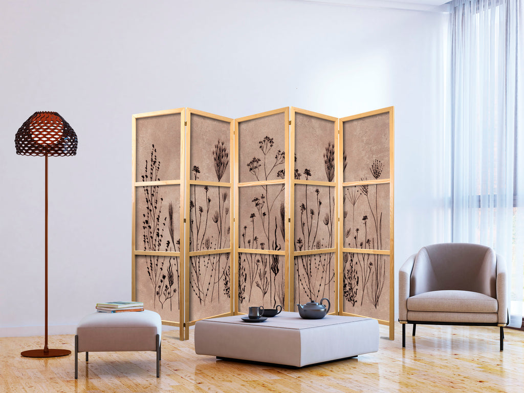 Japanese Room Divider 5-Panel Flowers