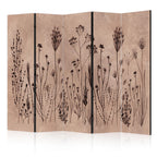 Room Divider 5-Panel with Floral Pattern