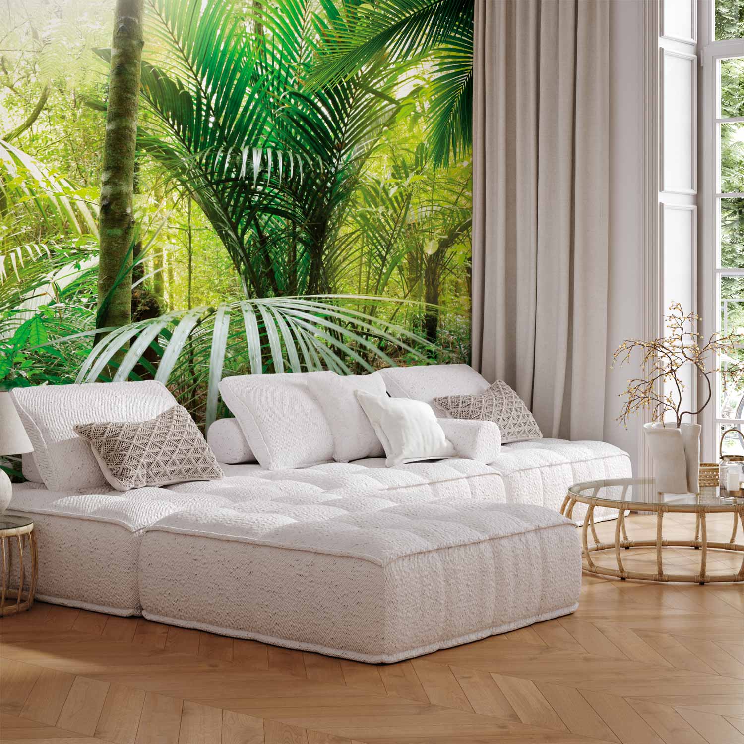 Green Forest Alley Landscape Wall Mural