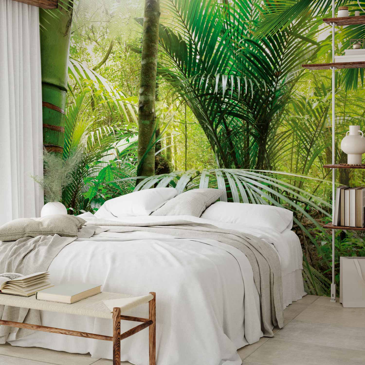 Green Forest Alley Landscape Wall Mural