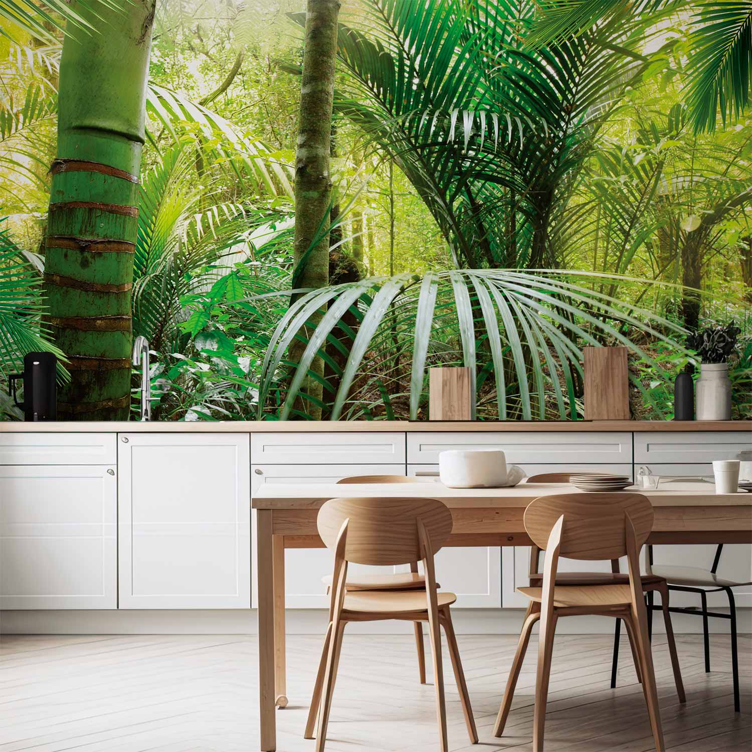 Green Forest Alley Landscape Wall Mural