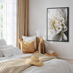 White Dahlia Floral Canvas Print