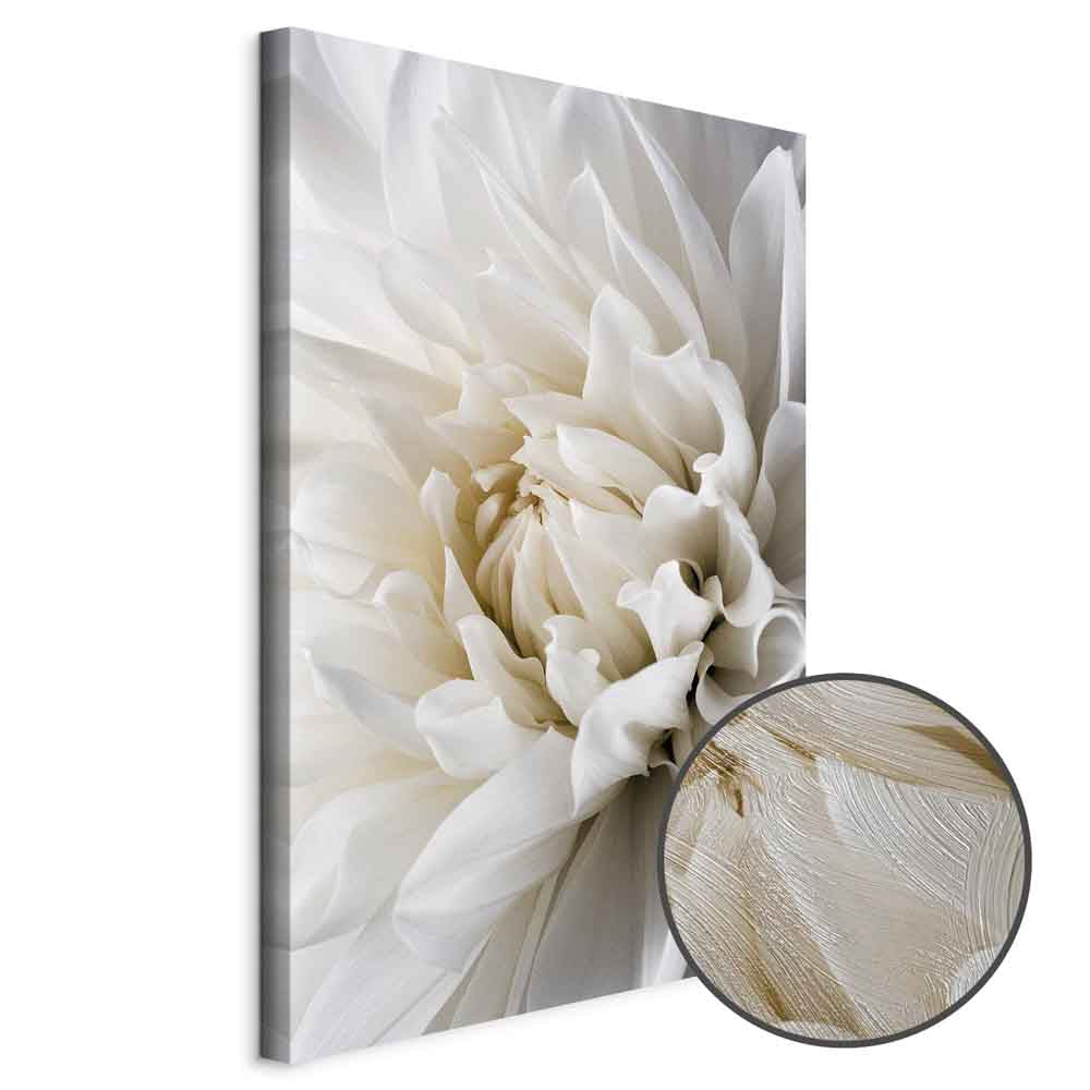White Dahlia Floral Canvas Print