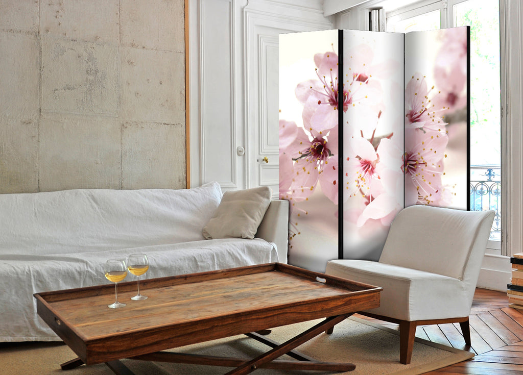 Cherry Blossom Zen 3-Panel Room Divider
