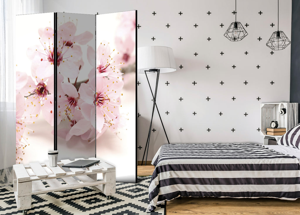 Cherry Blossom Zen 3-Panel Room Divider