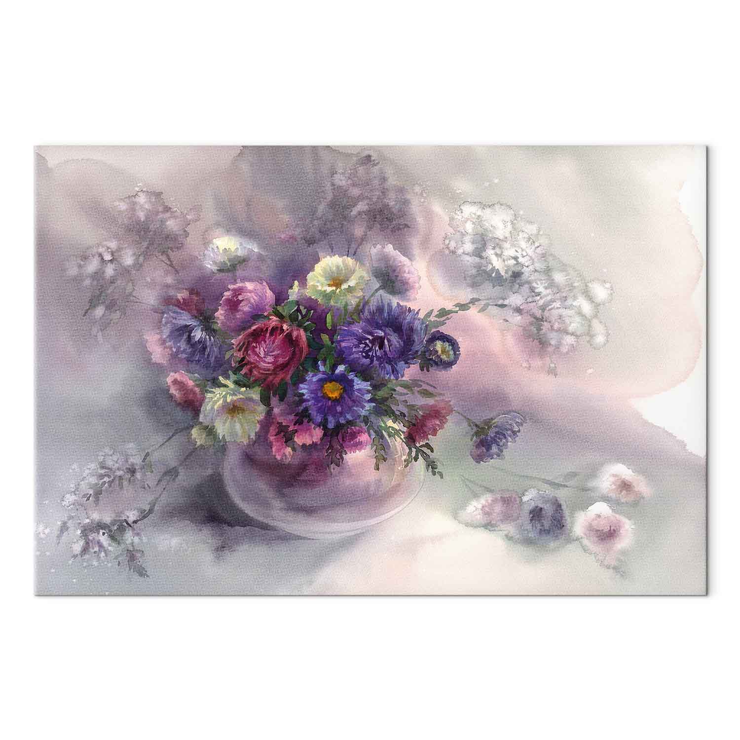 Watercolour Flower Bouquet Colorful Canvas Print
