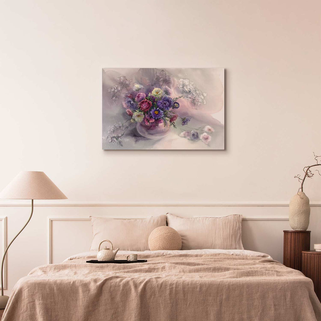 Watercolour Flower Bouquet Colorful Canvas Print