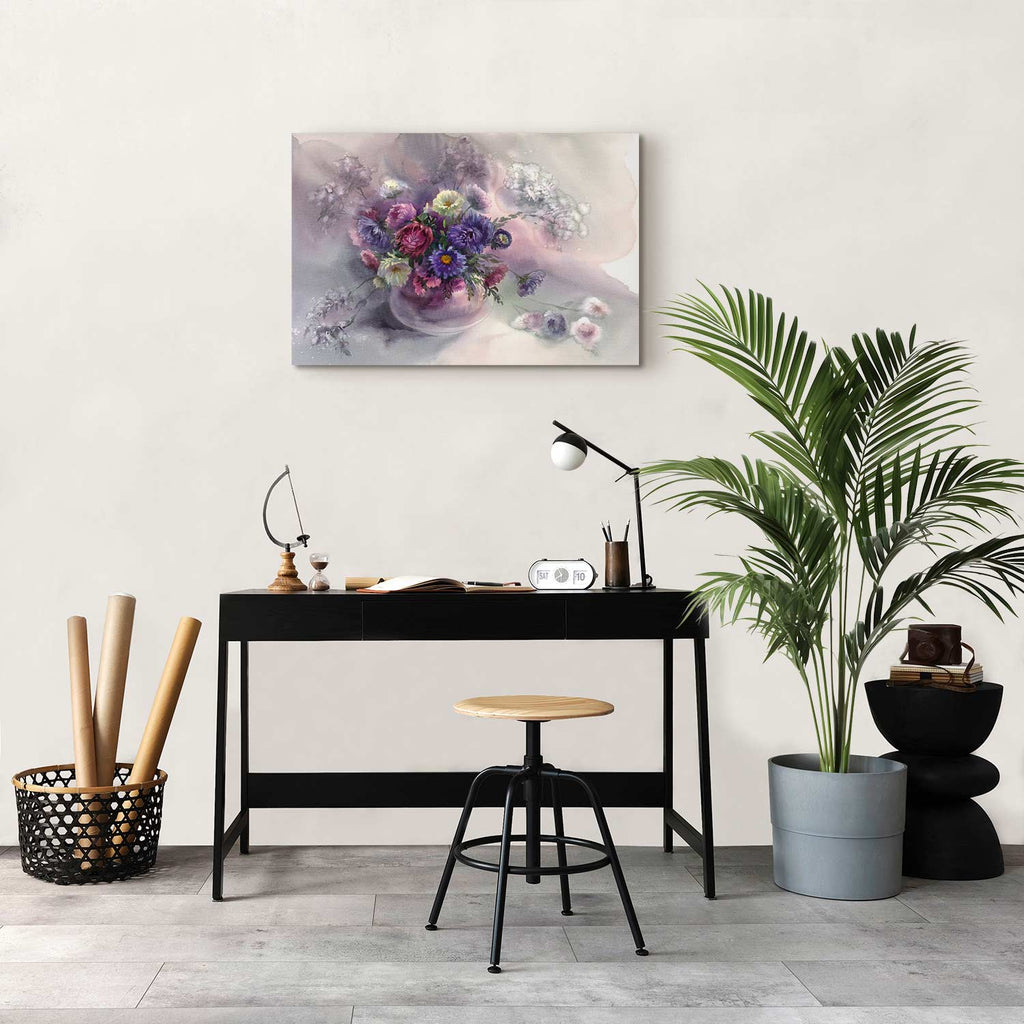 Watercolour Flower Bouquet Colorful Canvas Print