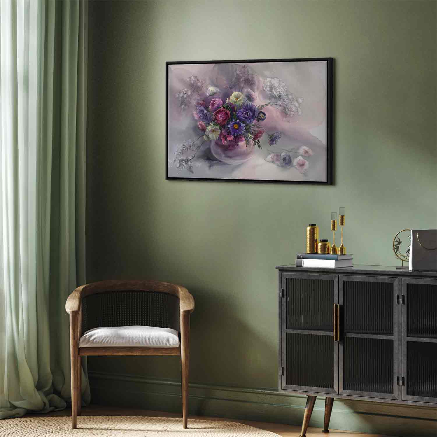 Watercolour Flower Bouquet Colorful Canvas Print
