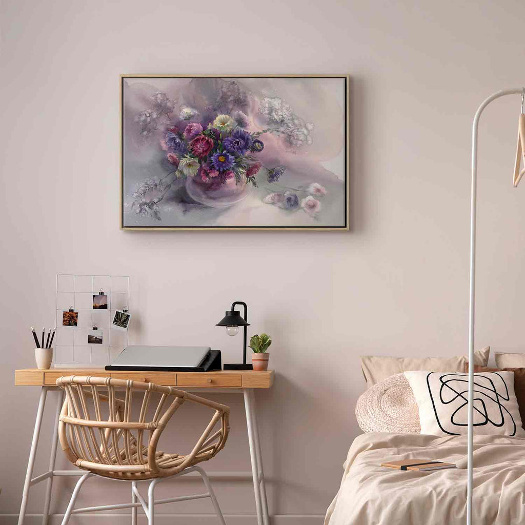 Watercolour Flower Bouquet Colorful Canvas Print