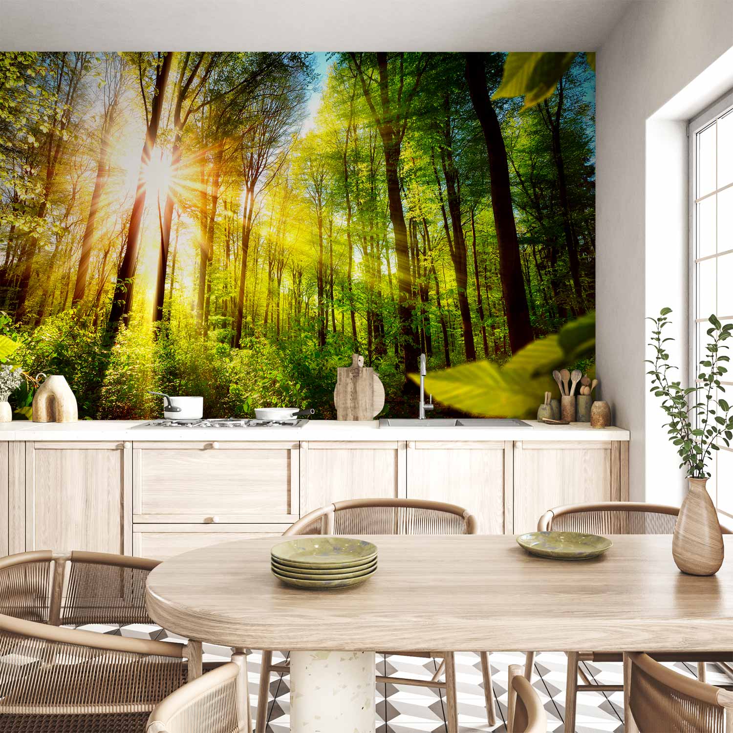 Forest Hideout Green Nature Wall Mural