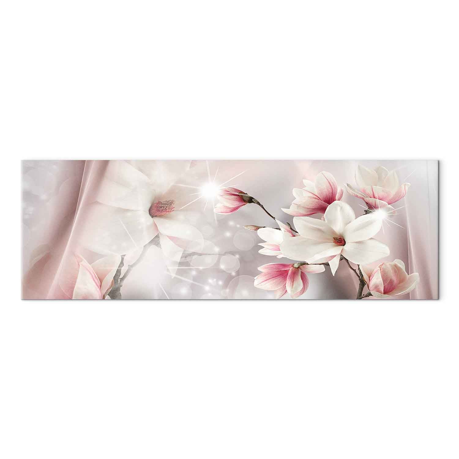 Magnolia Reflection Floral Narrow Canvas Print