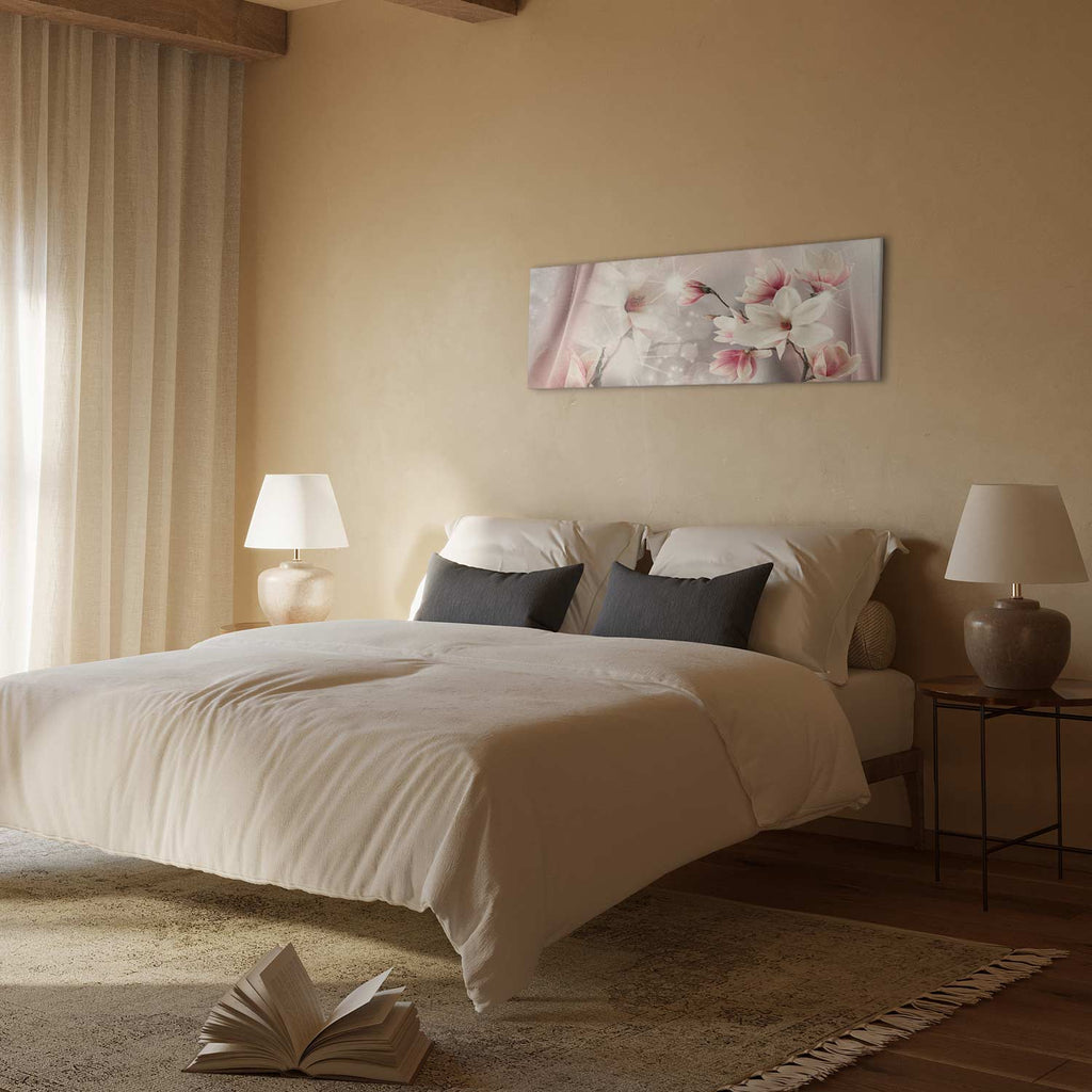 Magnolia Reflection Floral Narrow Canvas Print