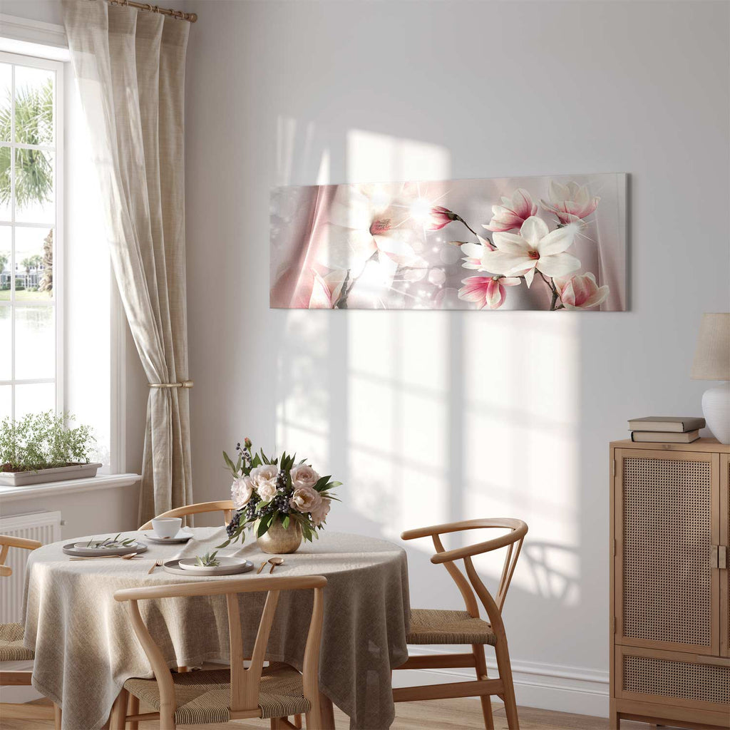 Magnolia Reflection Floral Narrow Canvas Print