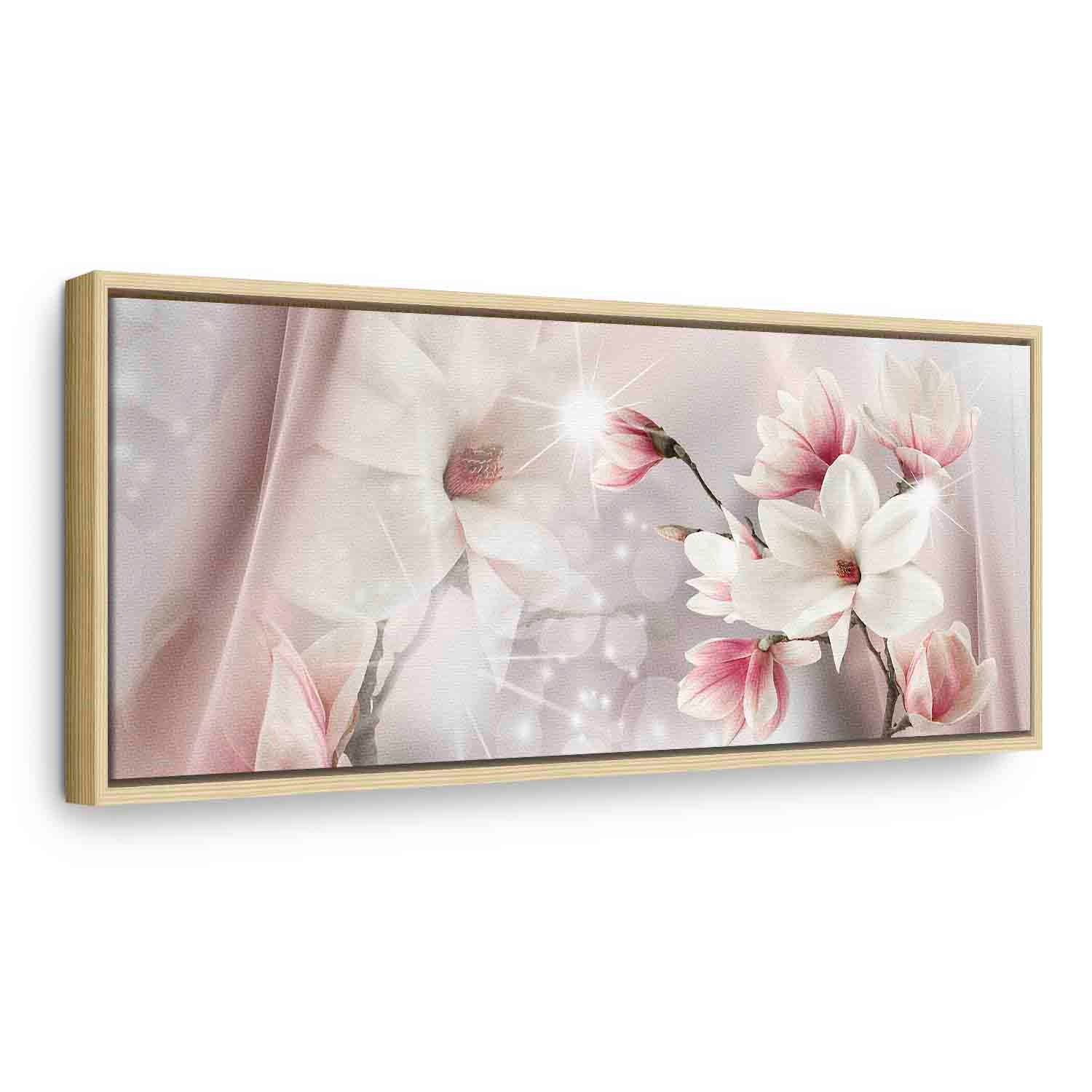 Magnolia Reflection Floral Narrow Canvas Print