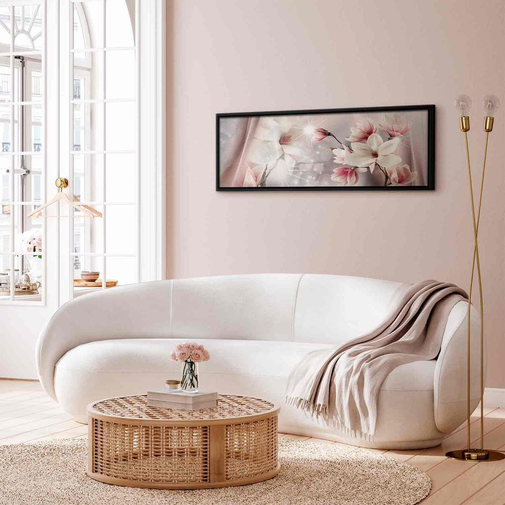 Magnolia Reflection Floral Narrow Canvas Print