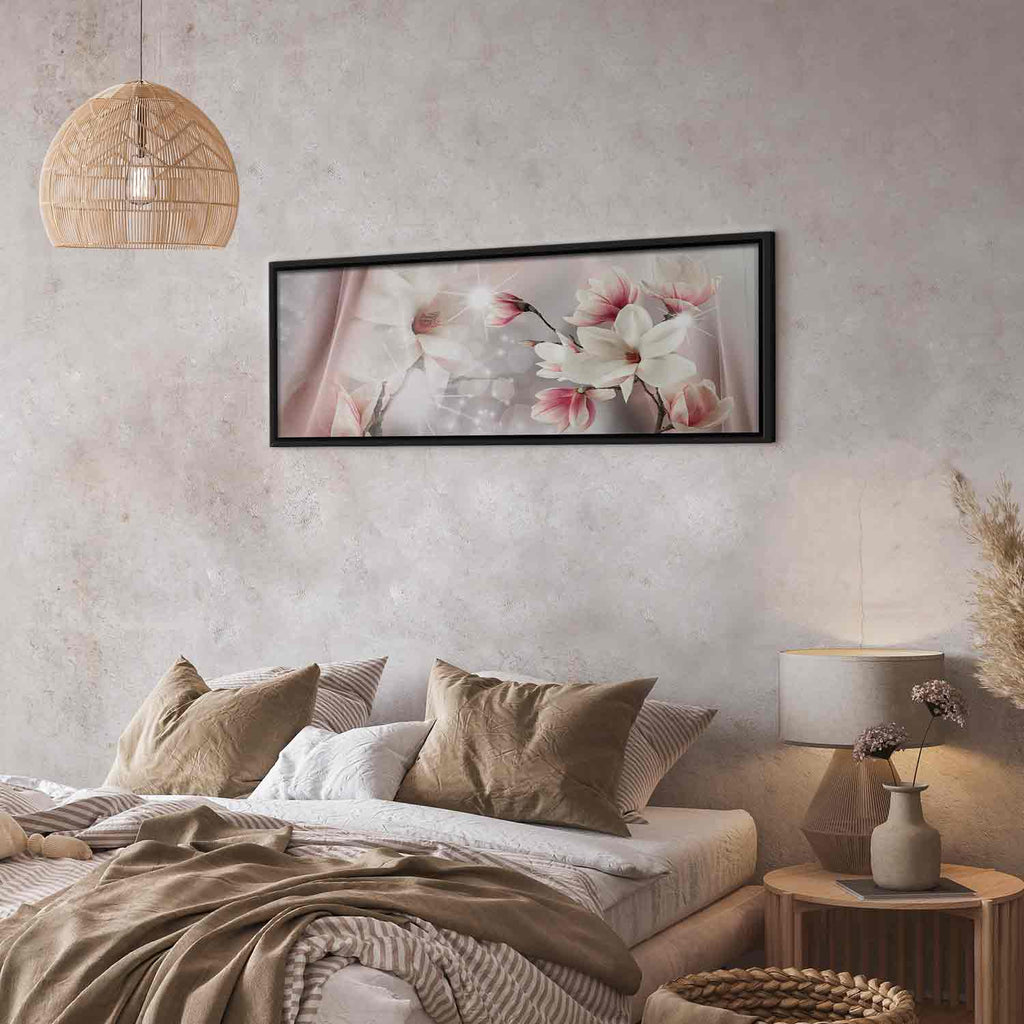 Magnolia Reflection Floral Narrow Canvas Print