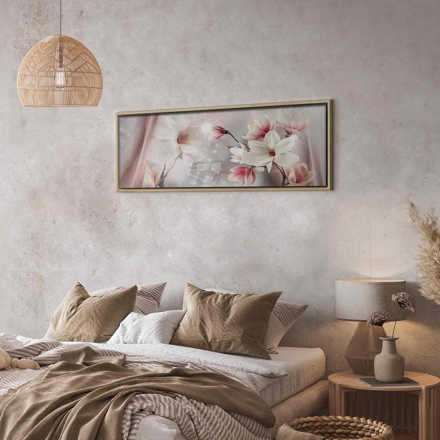 Magnolia Reflection Floral Narrow Canvas Print