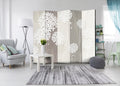 Paper Dandelions Floral 5-Panel Room Divider