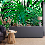 Tropical Green Leaves Wall Mural