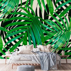 Tropical Green Leaves Wall Mural
