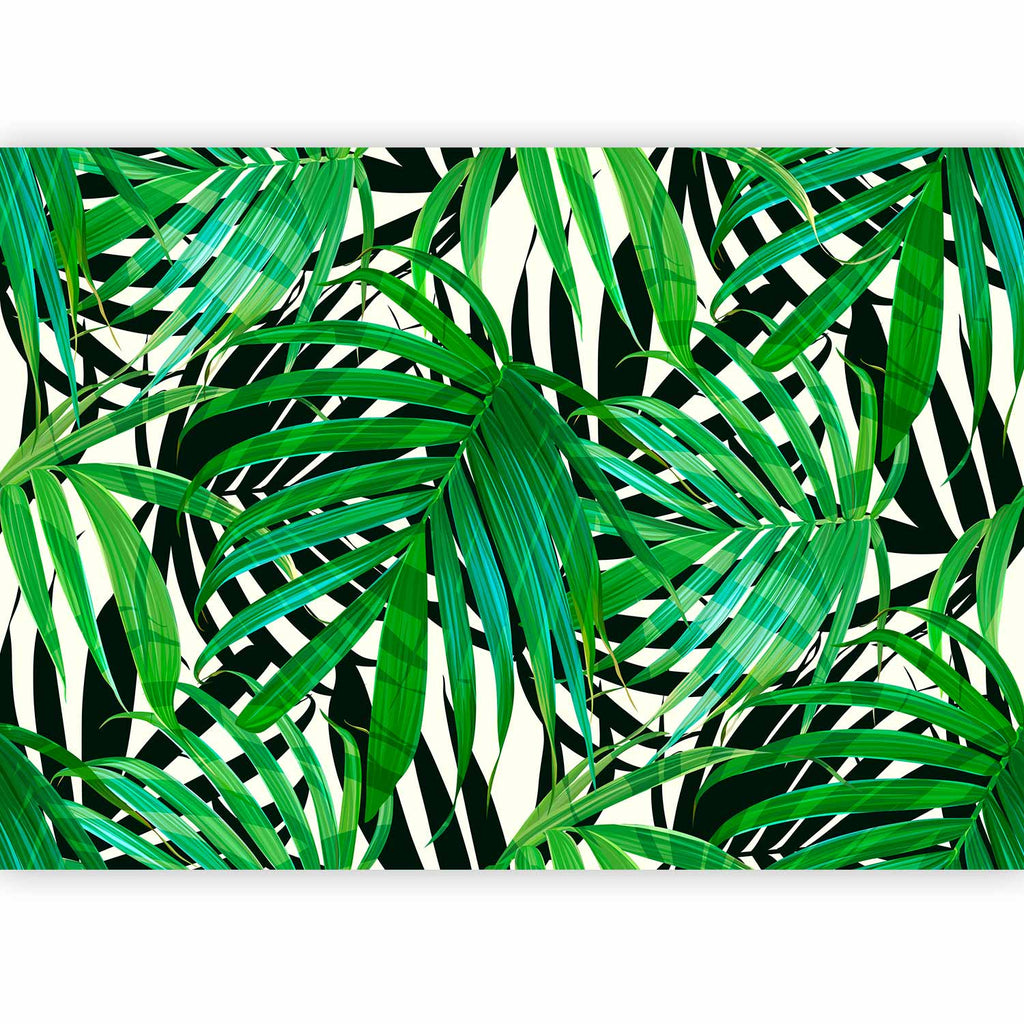 Tropical Green Leaves Wall Mural