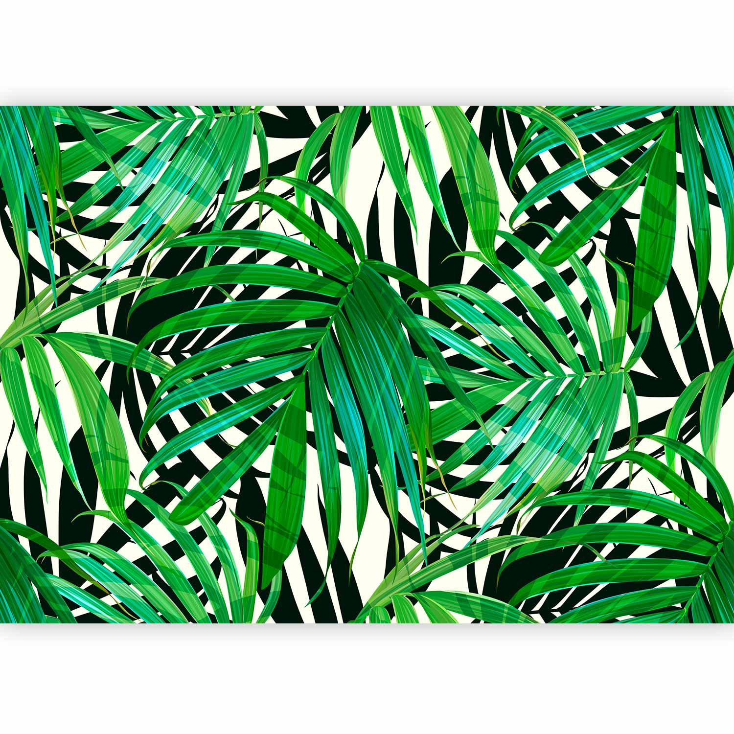 Tropical Green Leaves Wall Mural