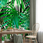 Tropical Green Leaves Wall Mural