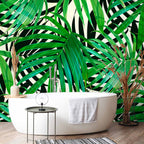 Tropical Green Leaves Wall Mural