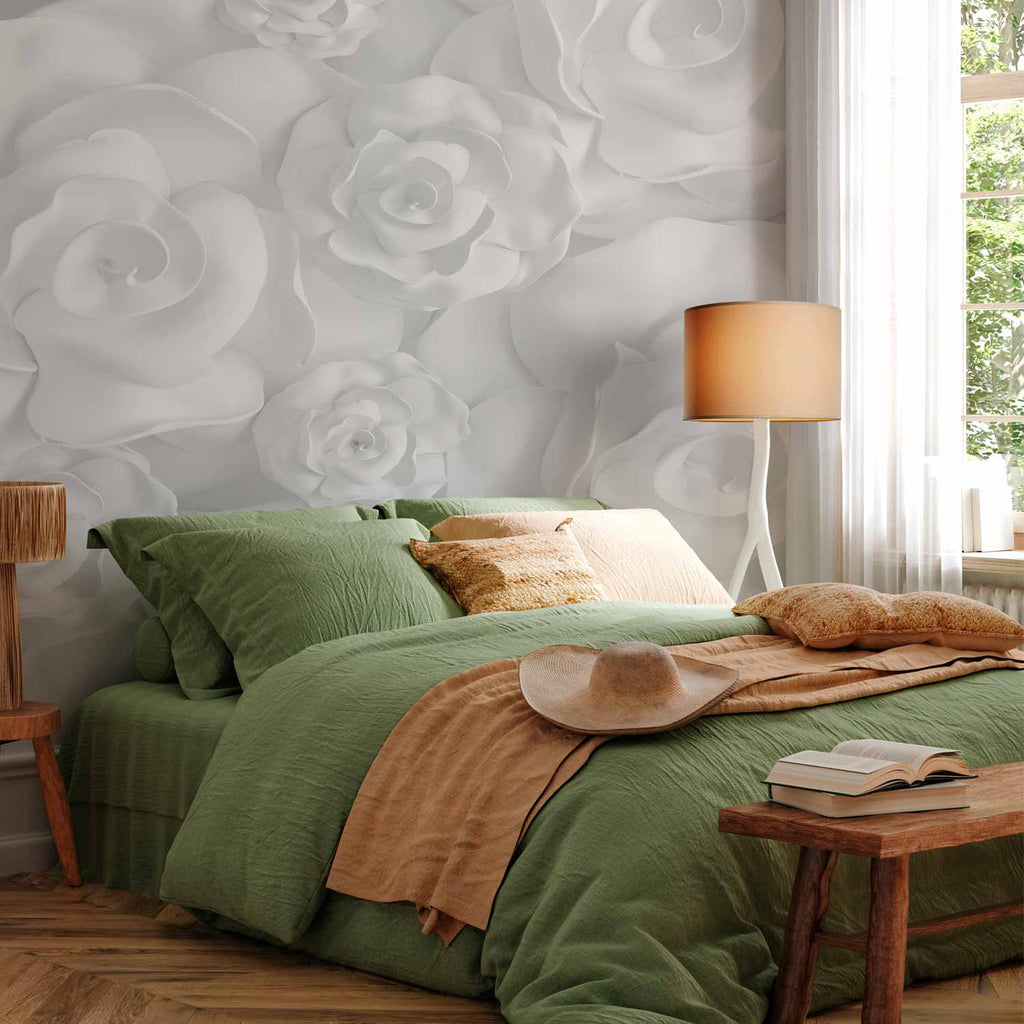 3D Plaster Flower Wall Mural