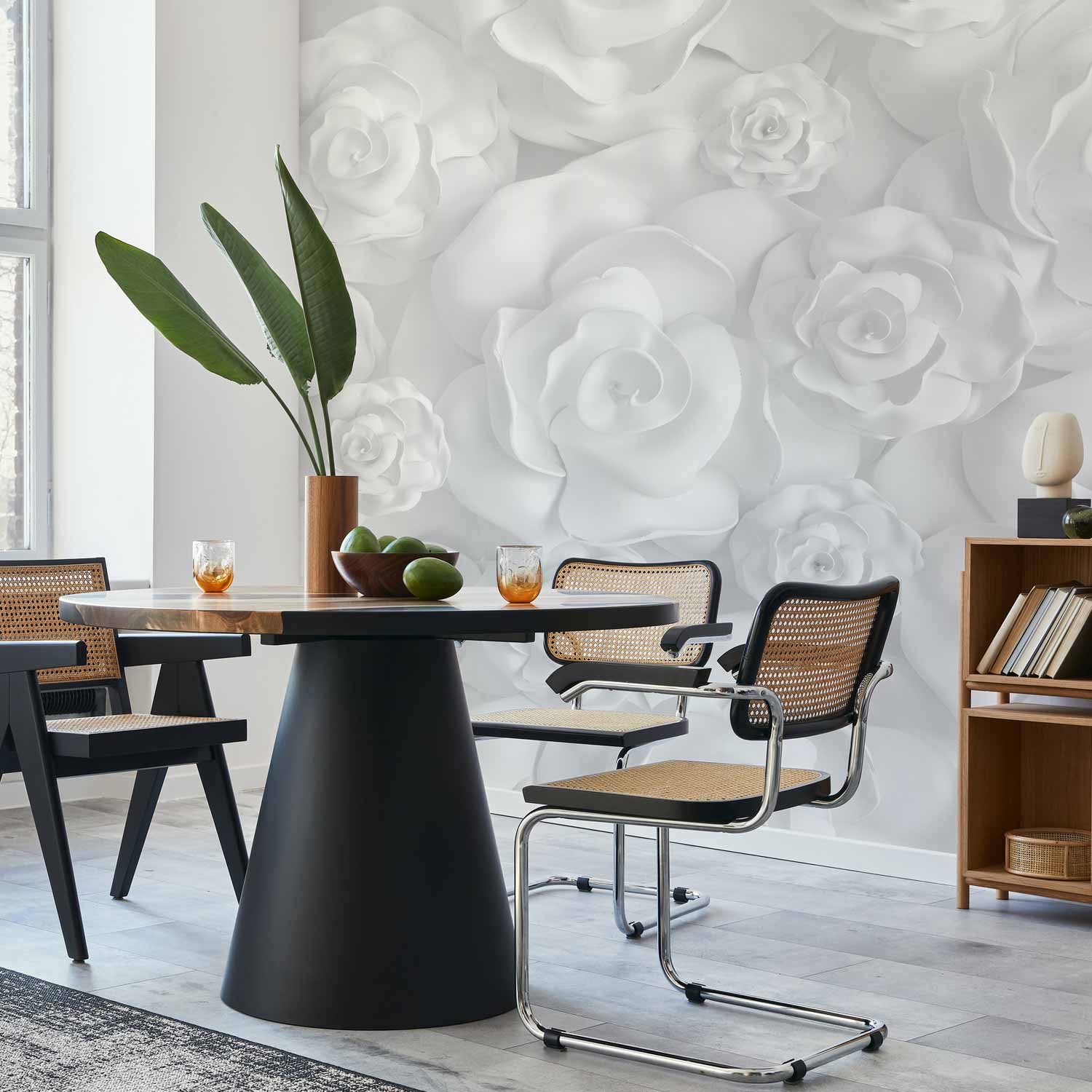 3D Plaster Flower Wall Mural